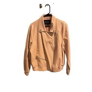 Forever 21 pink vegan leather bomber moto jacket size 2X plus
